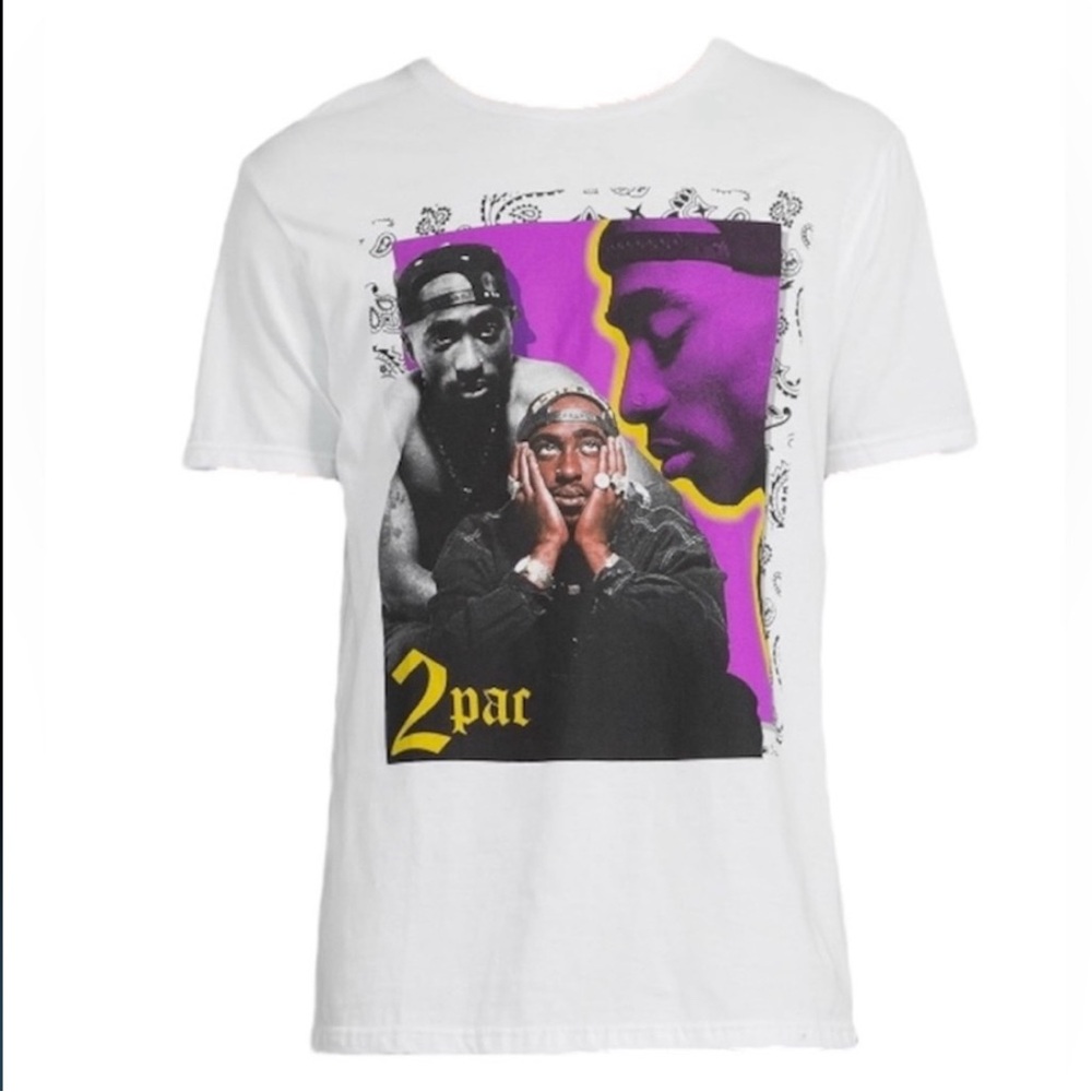 TUPAC XL WOMENS GRAPHIC TEE PURPLE & WHITE NWOT